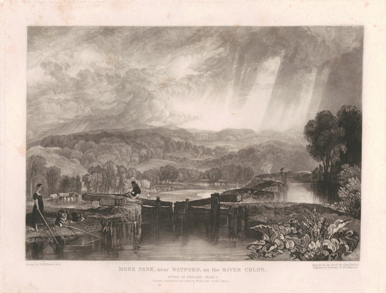 More Park, near Watford, on the River Colne by Charles Turner