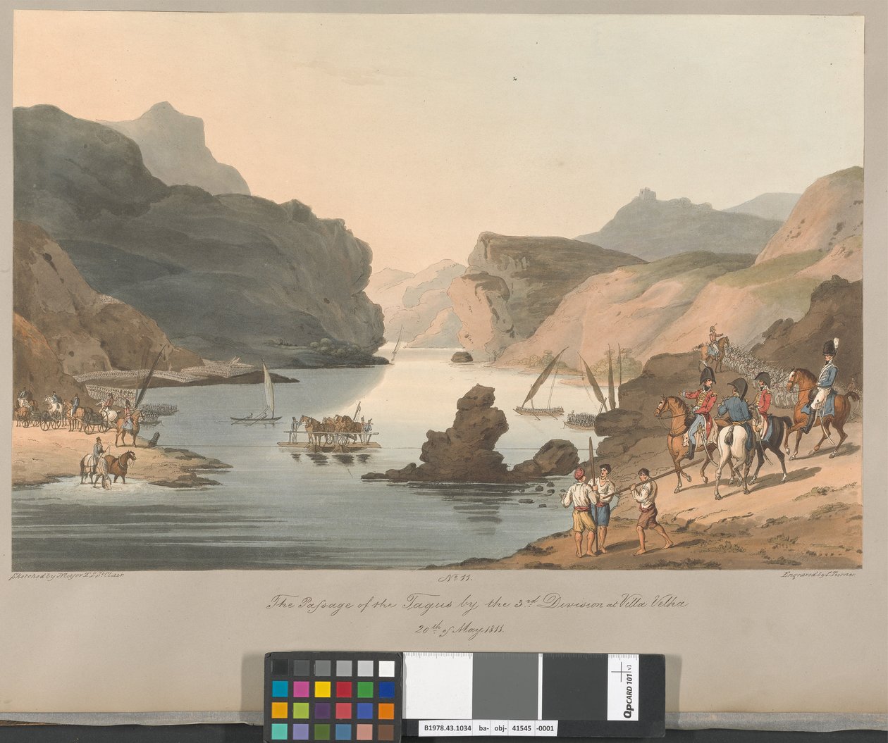 No. 11 The Passage of the Tagus by the 3rd Division at Villa Velha, 20 May 1811 by Charles Turner