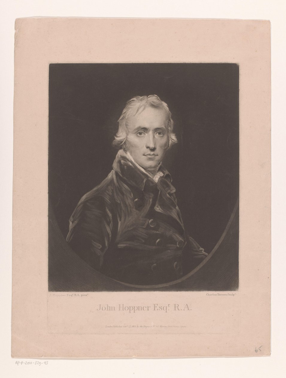 Portrait of John Hoppner by Charles Turner