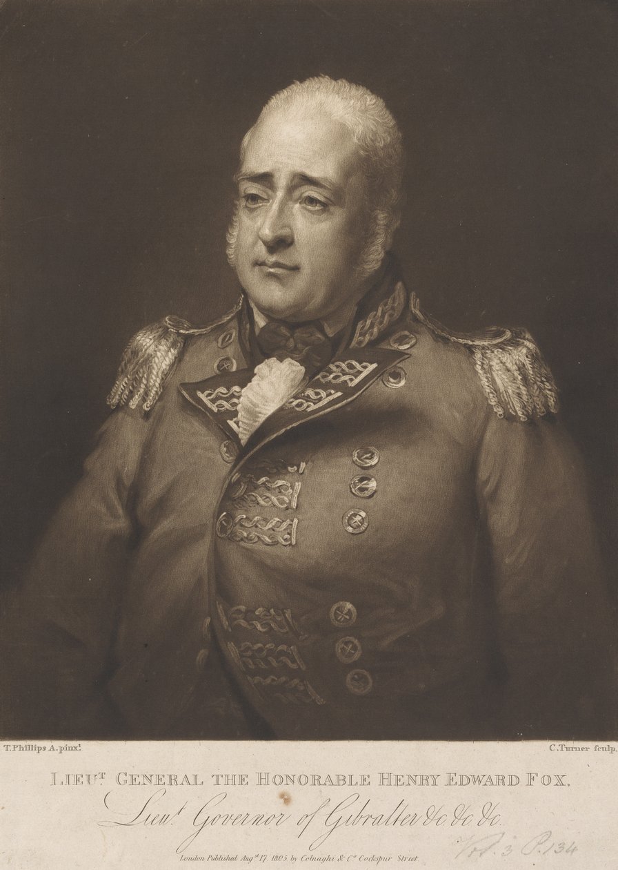 The Honorable, Lieutenant General, Henry Edward Fox by Charles Turner