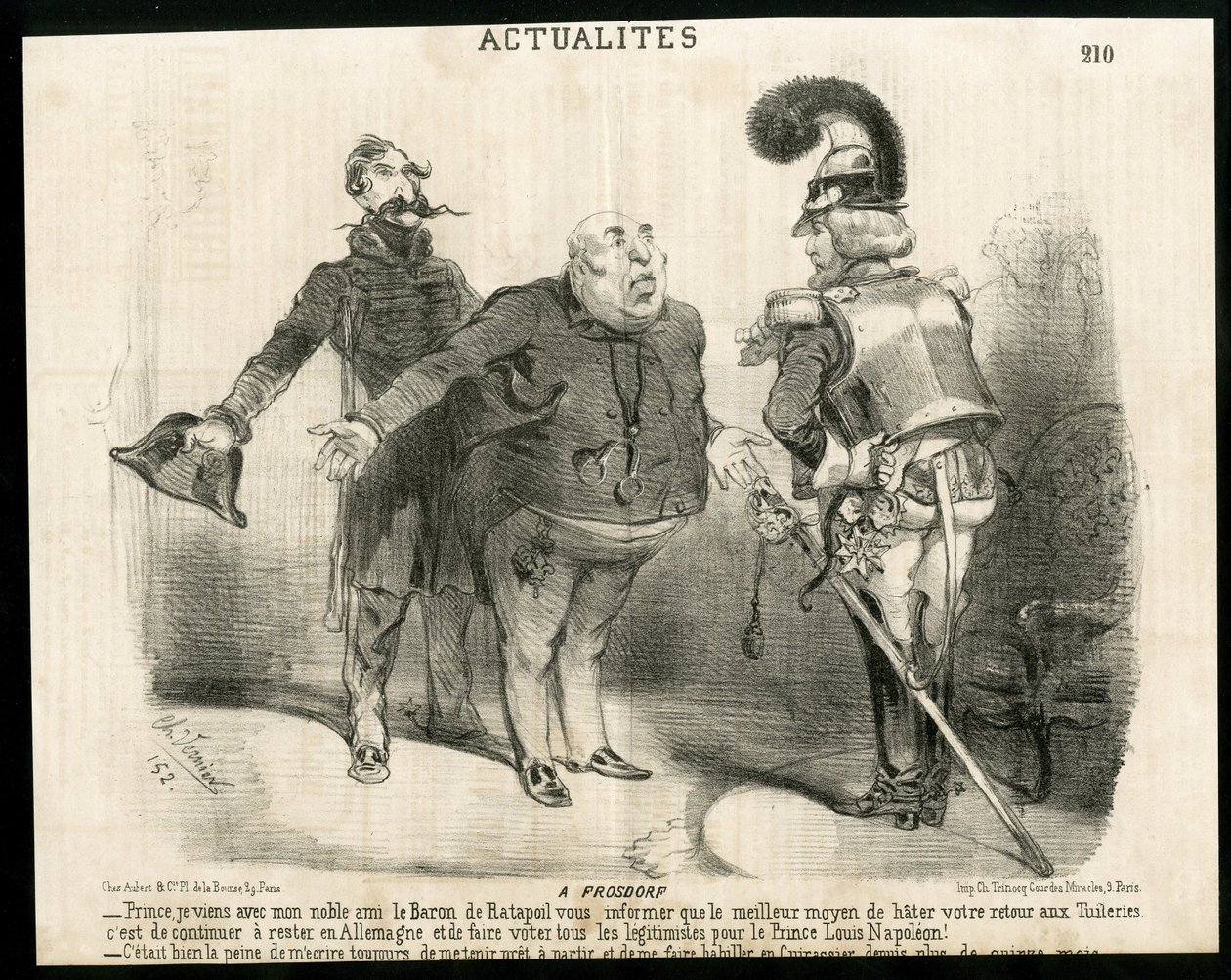 Illustration in Le Charivari - About - Germany Prussia, President of the Republic, Frosdorf - Ratapoil by Charles Vernier