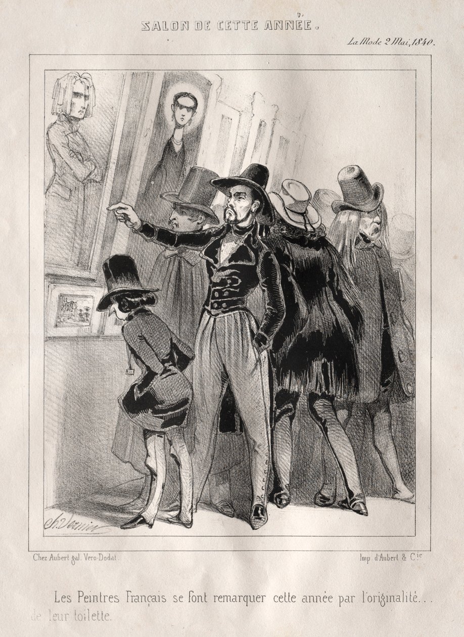 The French Painters Stand Out This Year by the Originality of Their Attire, 1840 by Charles Vernier