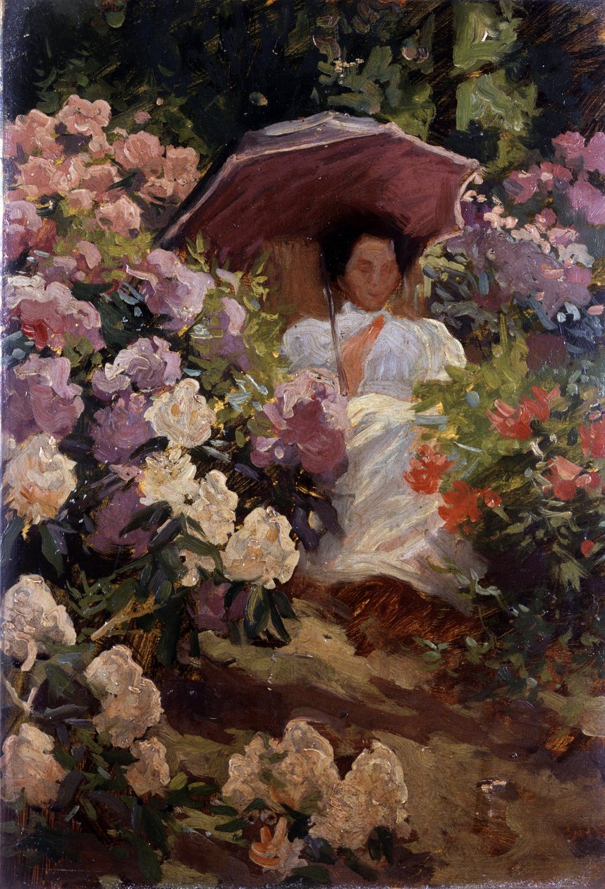 Girl with a Parasol. Painting by Charles Wellington Furse. Private Collection by Charles Wellington Furse