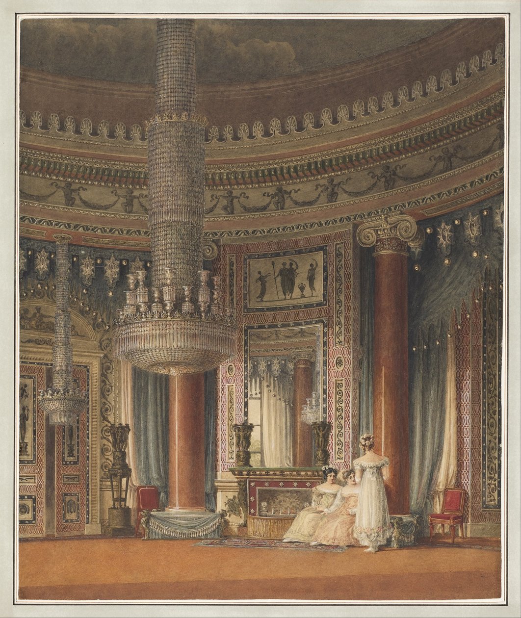 The Circular Dining Room at Carlton House, London by Charles Wild