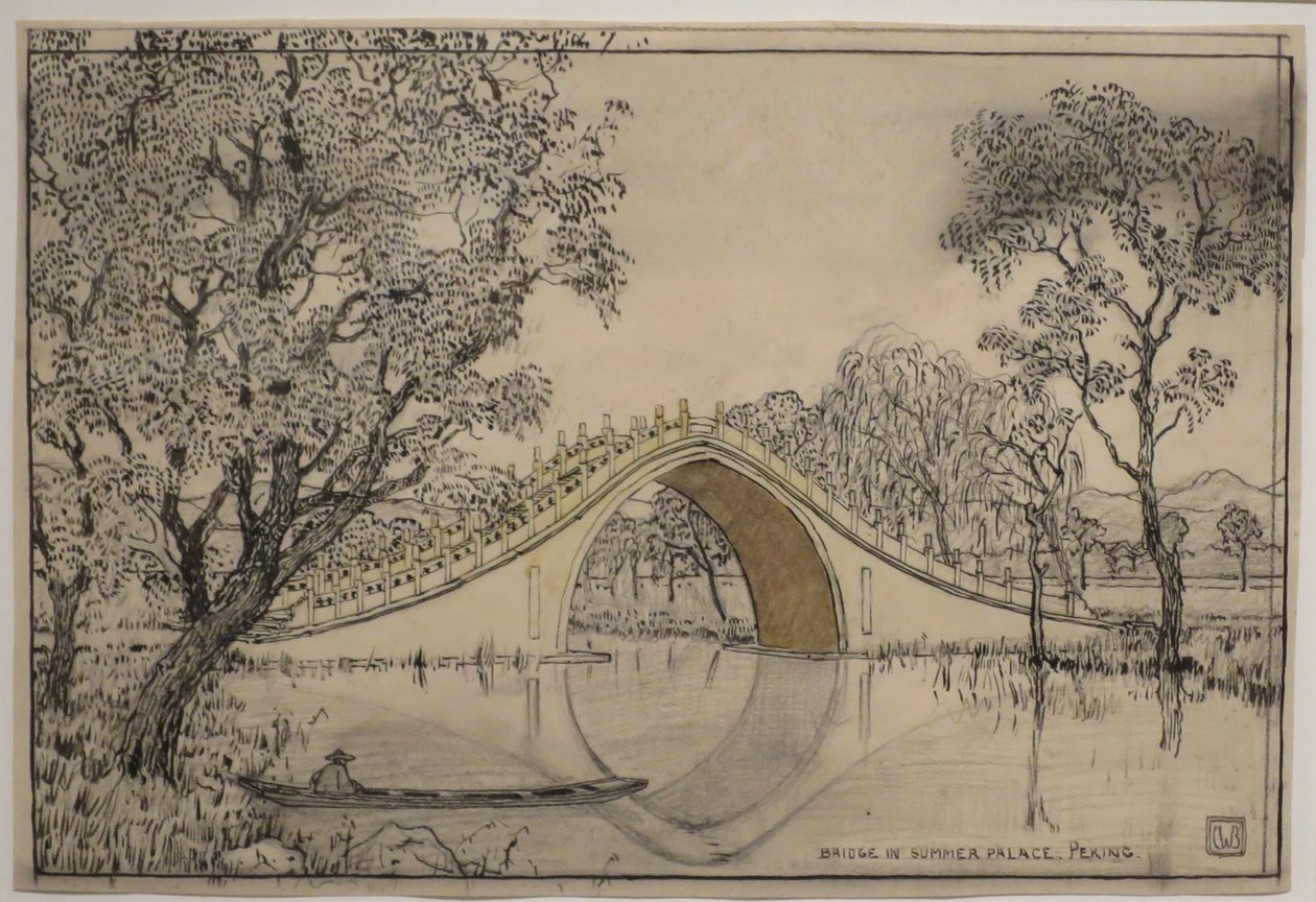 Bridge in Summer Palace, Peking by Charles William Bartlett