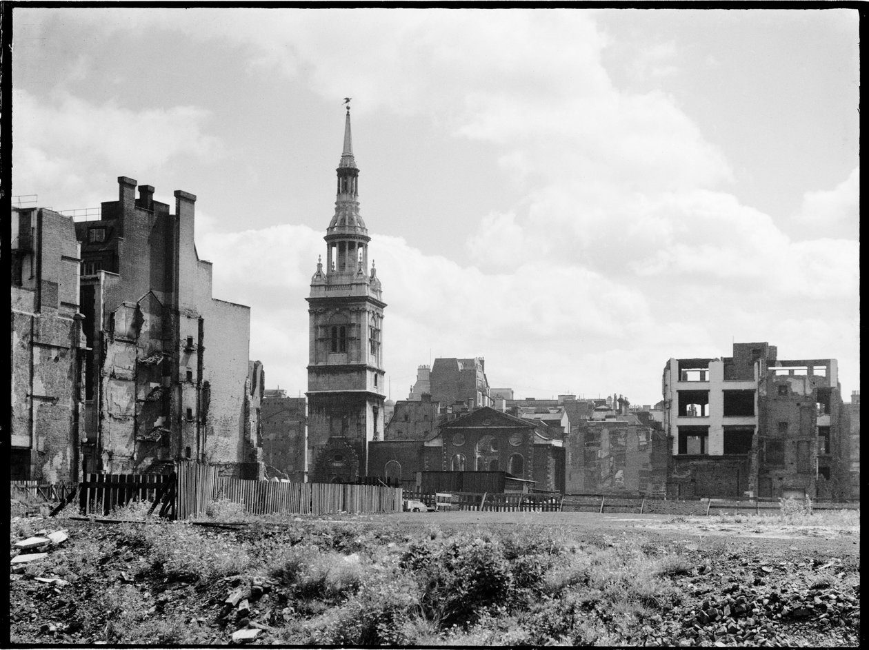 St Mary-le-Bow Church, Cheapside, City and County of the City of London, GLA, 1941-1945 by Charles William Prickett