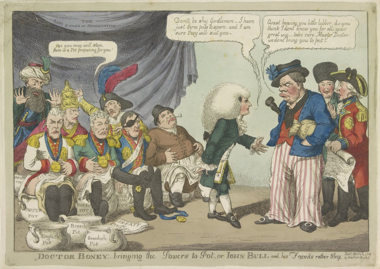 Doctor Napoleon Putting European Monarchs on the Pot, 1808 by Charles Williams