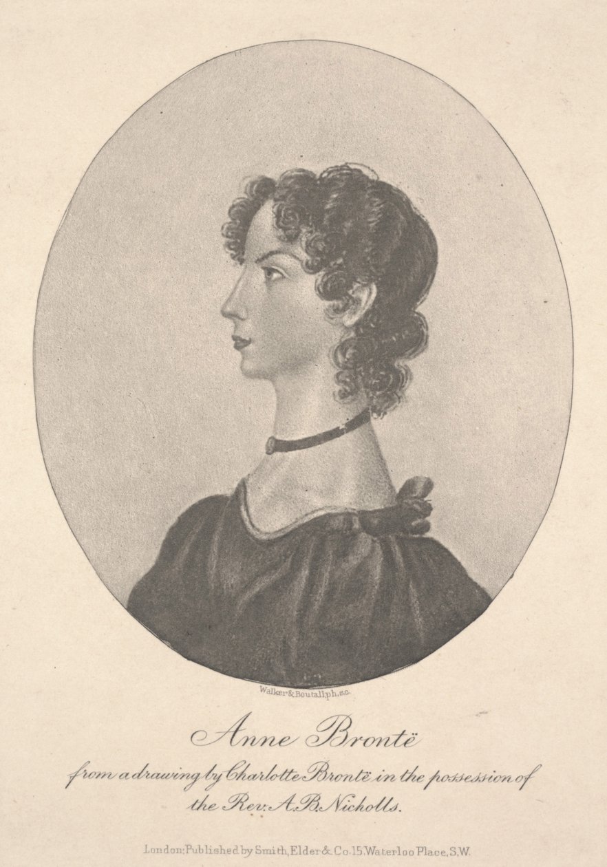 Anne Brontë, Engraved by Walker & Boutall by Charlotte Bronte