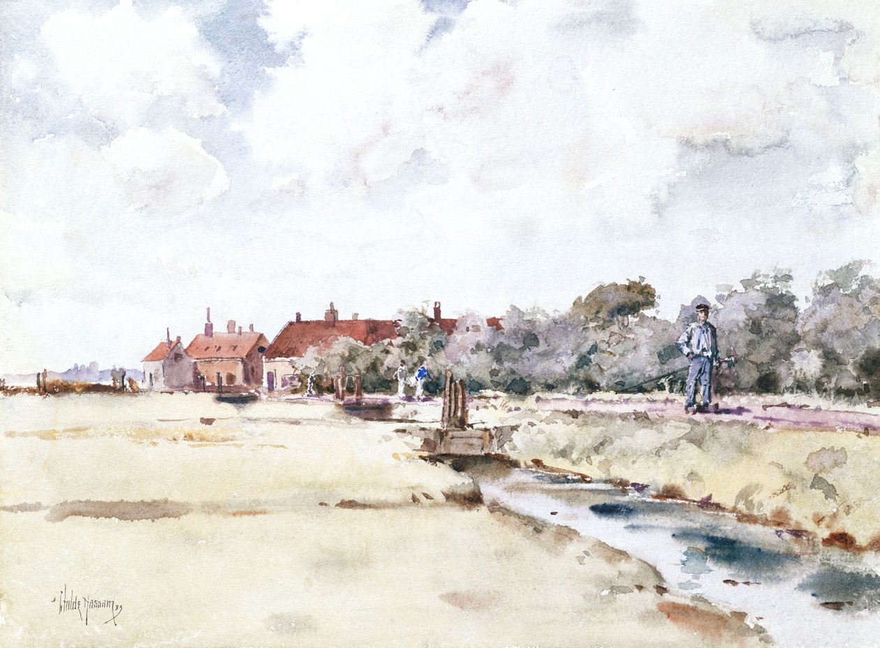 Canal Scene by Childe Frederick Hassam