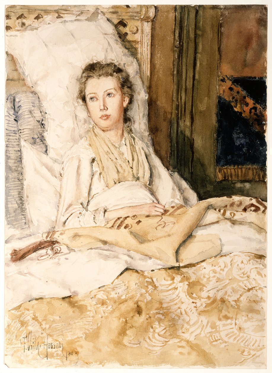 Maud Sewing by Childe Frederick Hassam