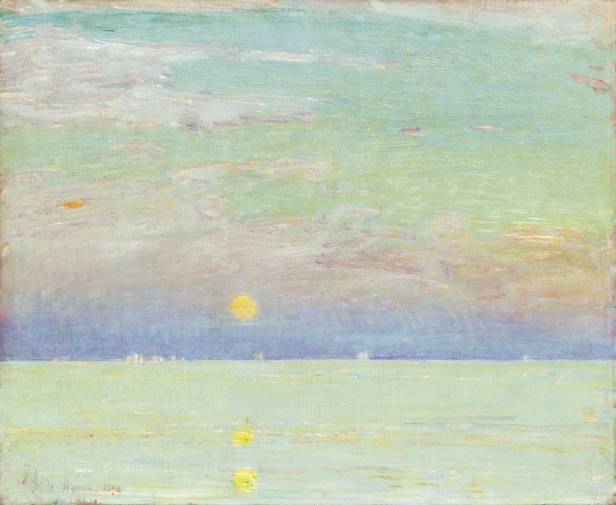 Moonrise at Sunset, Cape Ann by Childe Frederick Hassam