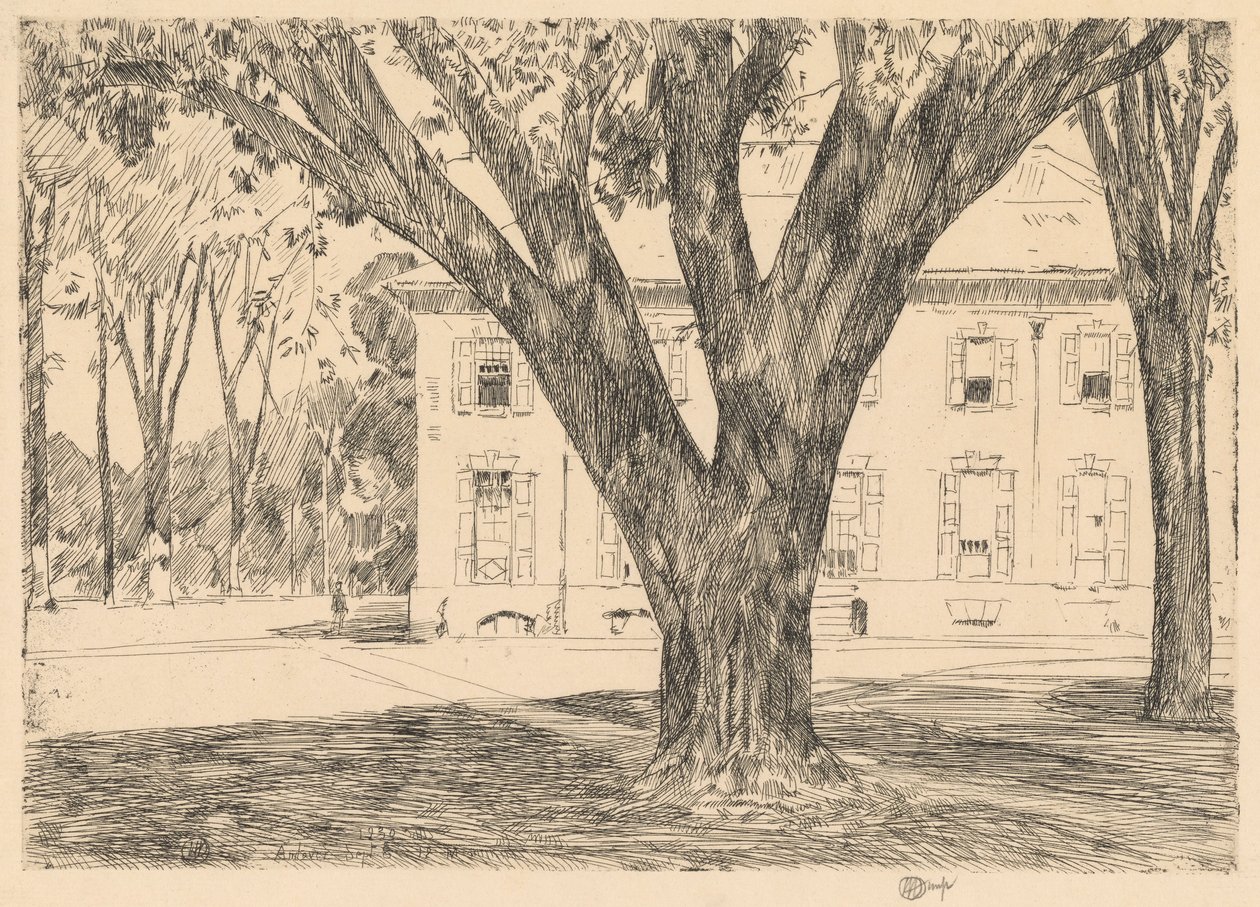 Campus and Library, Andover by Childe Hassam