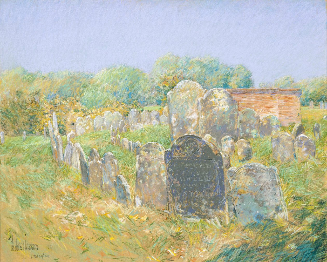 Colonial Graveyard at Lexington by Childe Hassam