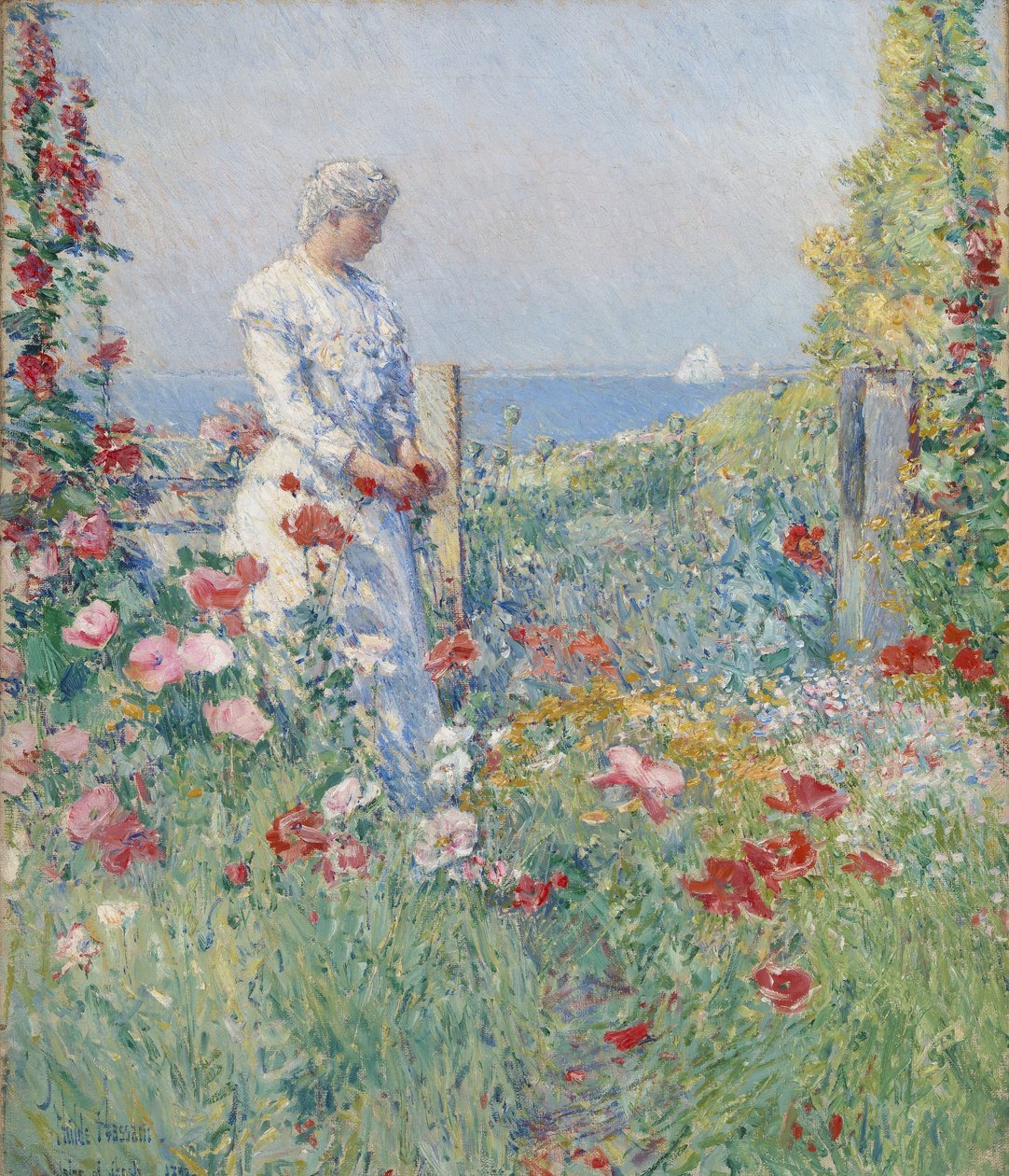 In the Garden (Celia Thaxter in Her Garden) by Childe Hassam