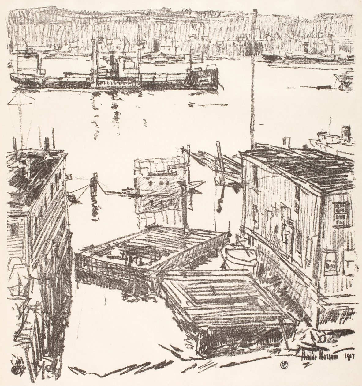North River by Childe Hassam