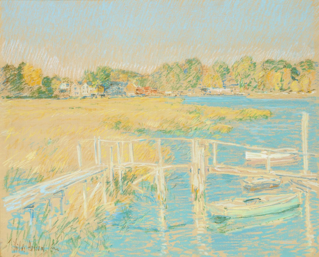 Up the River, Late Afternoon, October by Childe Hassam