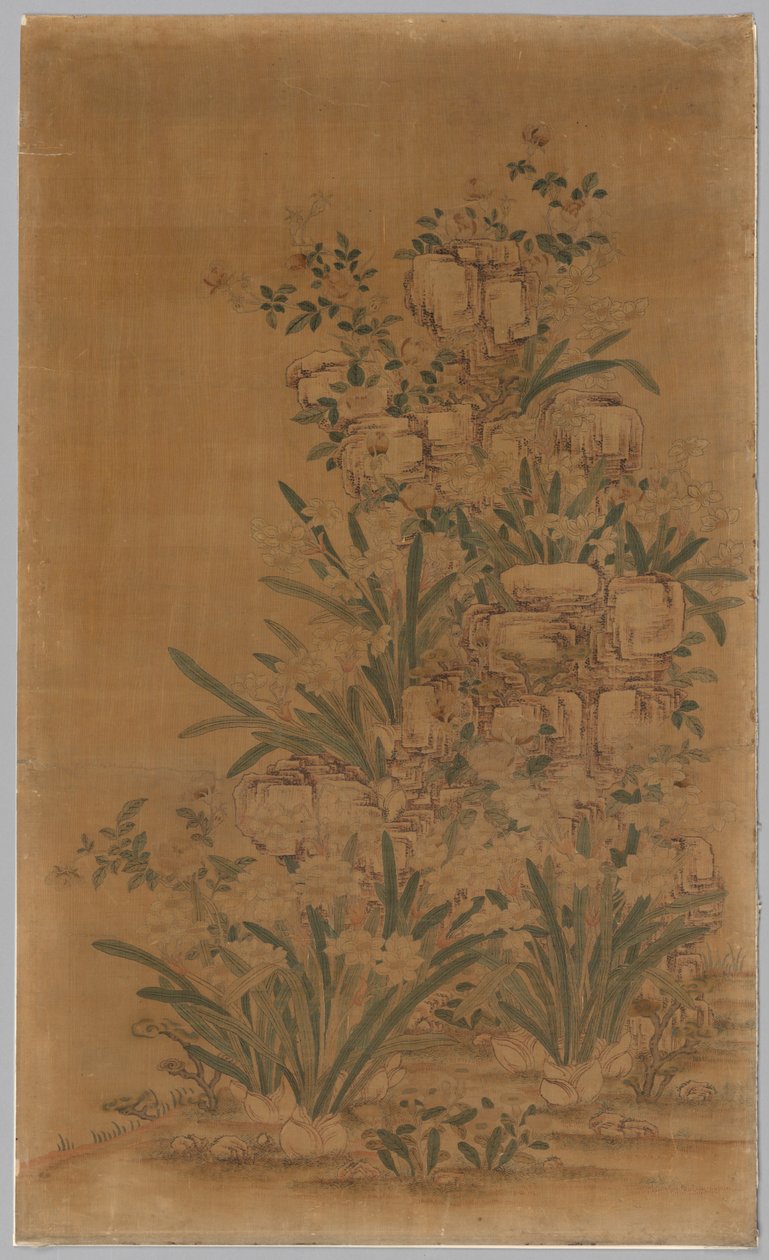 Kesi Panel: Rocks and Narcissus by China, Qing dynasty