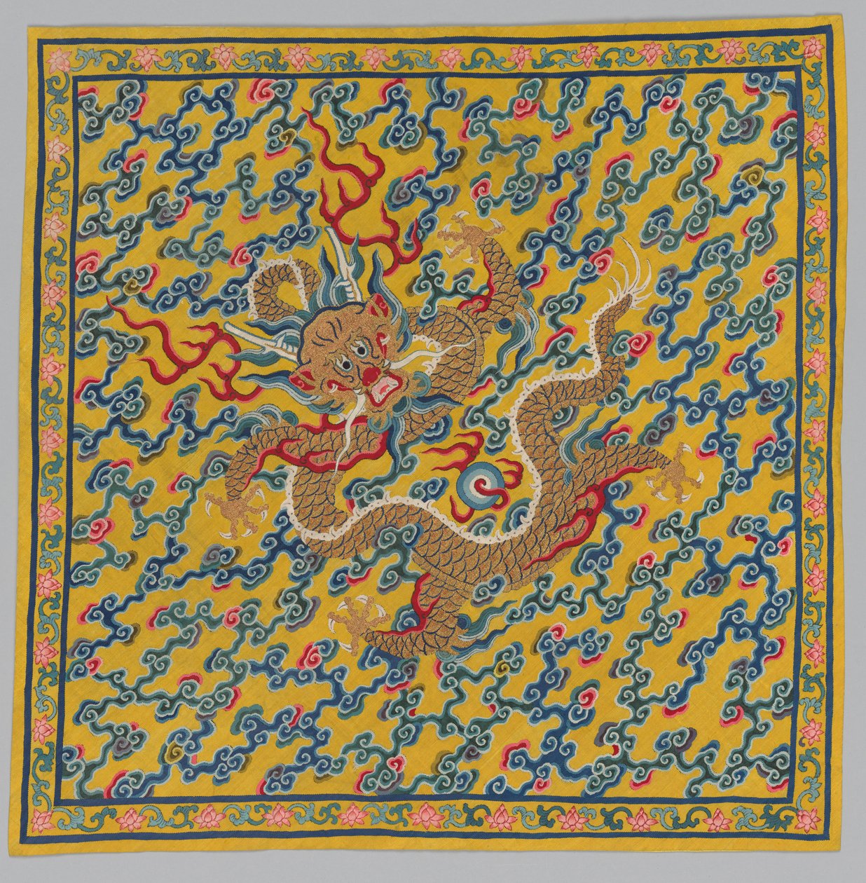 Wrapper for the Tapestry Scroll Mingling of Clear and Muddy Water at the Junction of the Jing and Wei Rivers by China, Qing dynasty