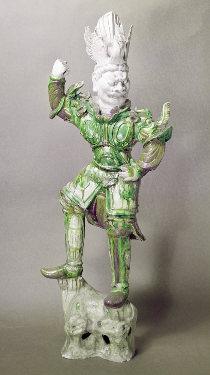 Earthenware tomb guardian, Chinese, Tang Dynasty (618-906) by Chinese School