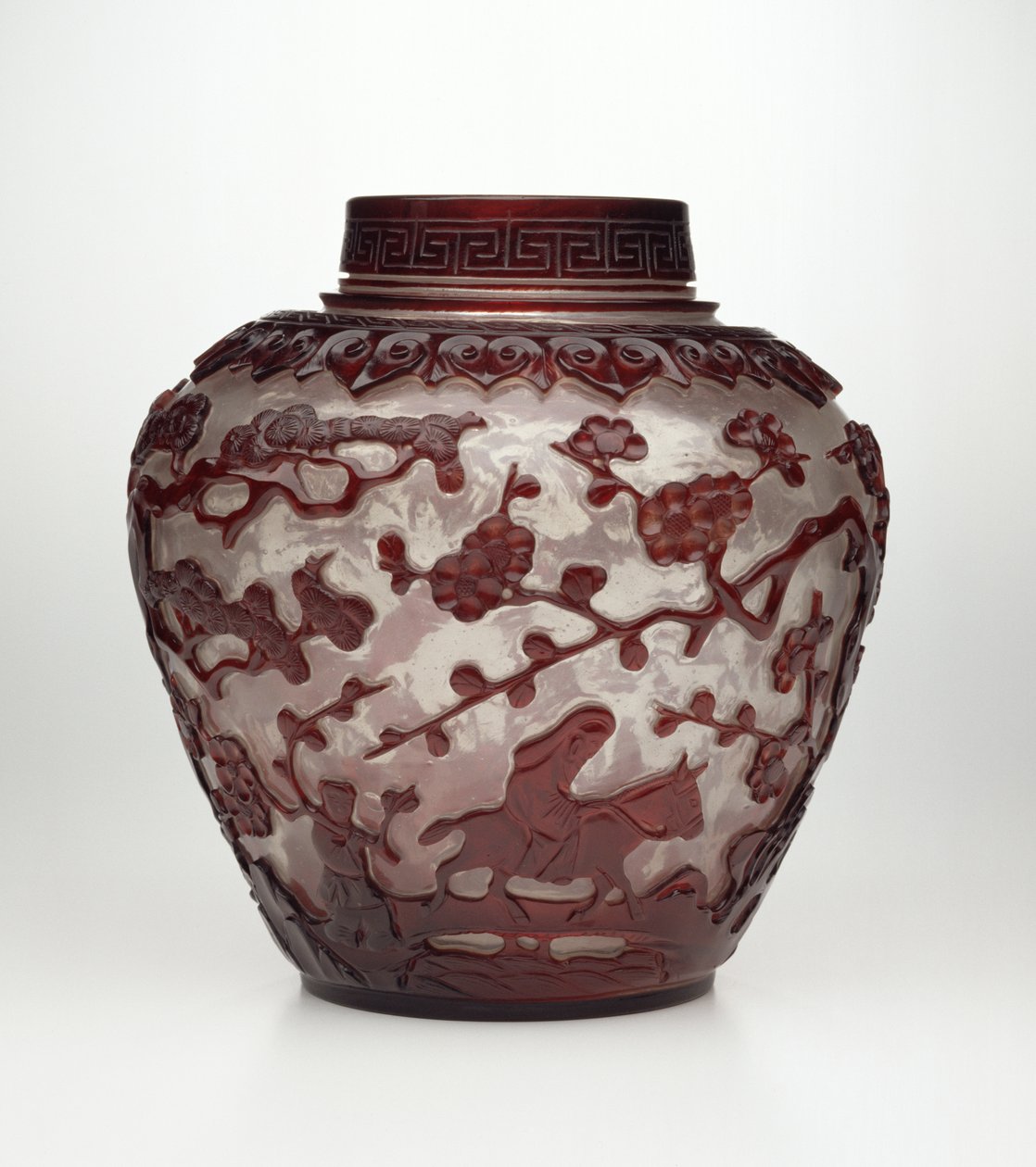 Two colour carved Beijing jar, Qianlong period, 1736-95 by Chinese School