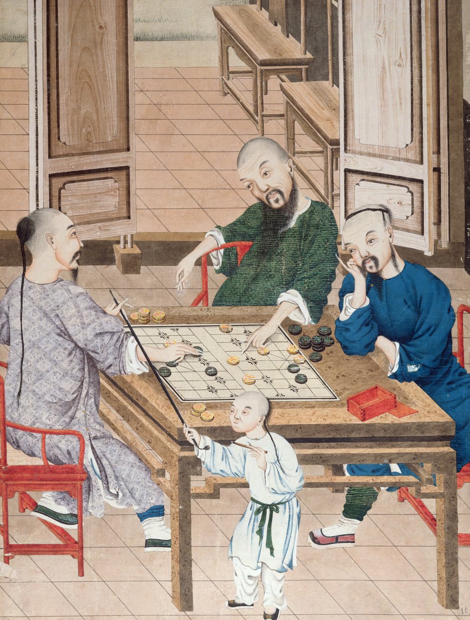 A game of strategy in China, late 18th century by Chinese School