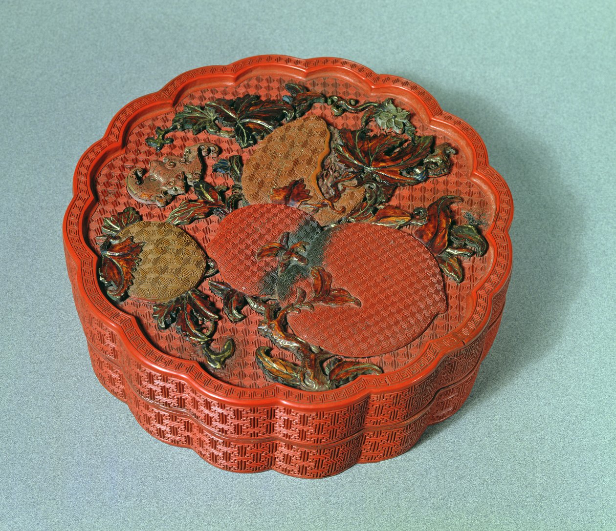 Box with Ochre, Green and Brown Decoration, 18th Century by Chinese School