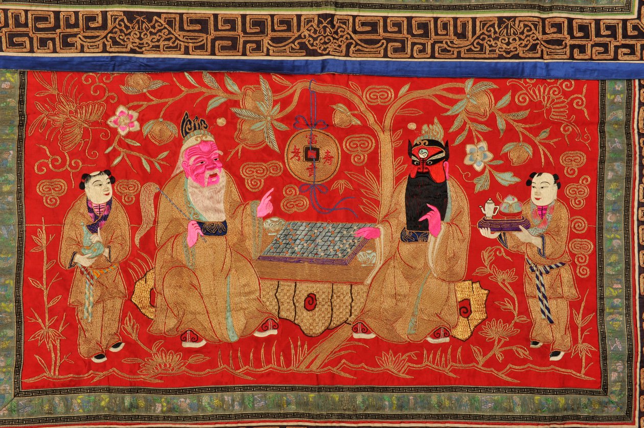 Chinese altar cloth by Chinese School