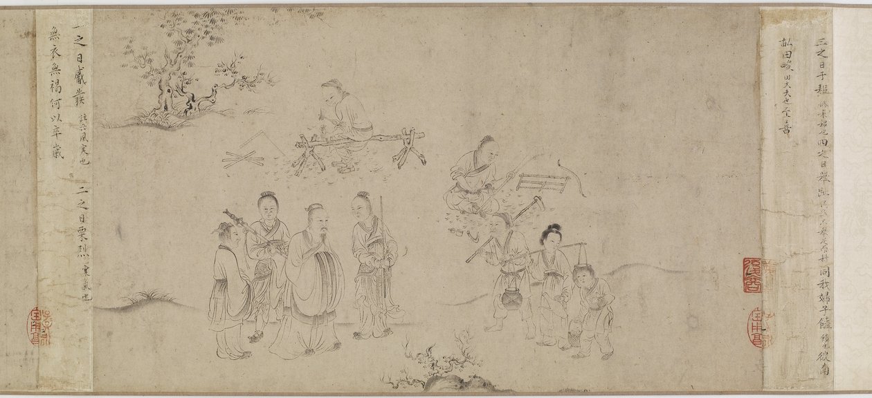 Illustrations of Seventh Month from the Odes of Bin by Chinese School