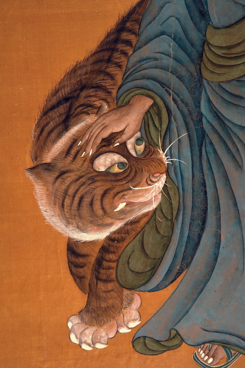 Lohan with Tiger, late 18th to early 19th century by Chinese School