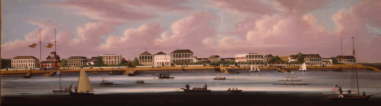 The Shanghai Regatta with a View of the Bund by Chinese School