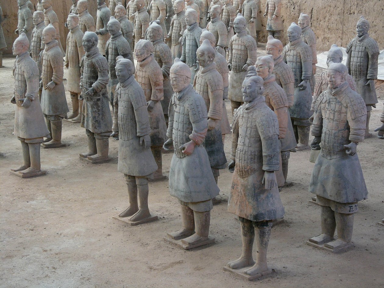 Xian Museum, terracotta warriors from the tomb of Emperor Shi Huangdi by Chinese School