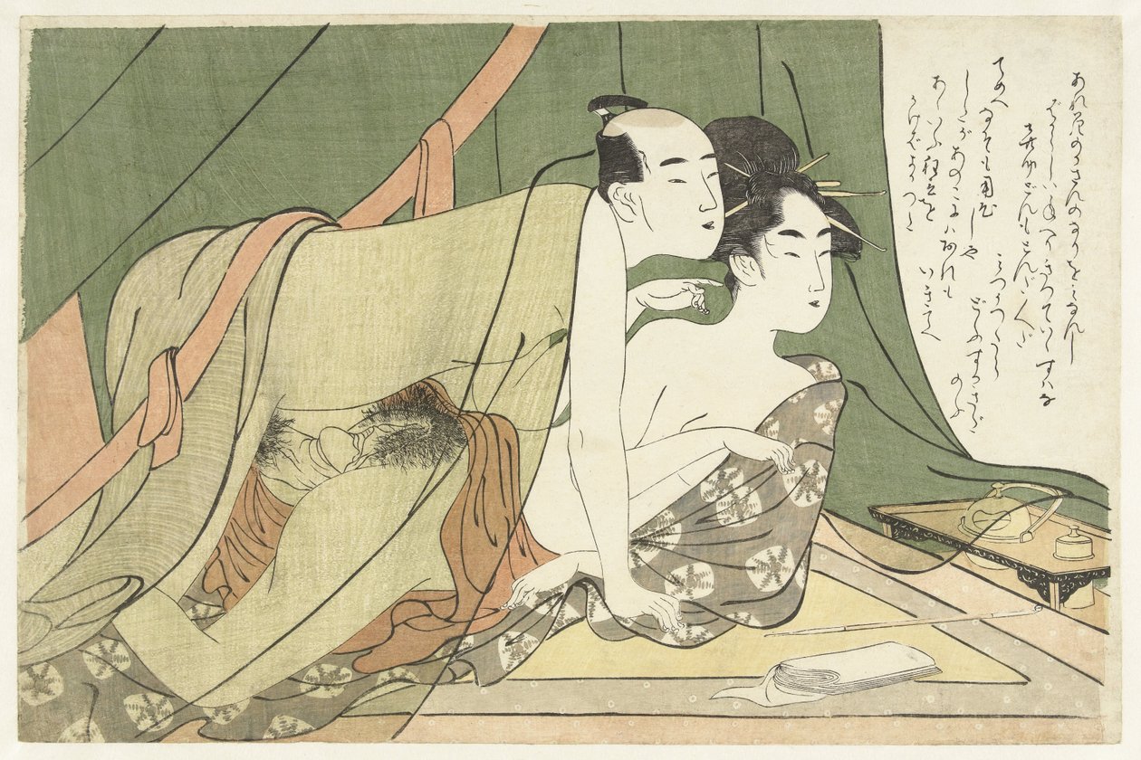 Lovers Under a Mosquito Net by Chôkyôsai Eiri