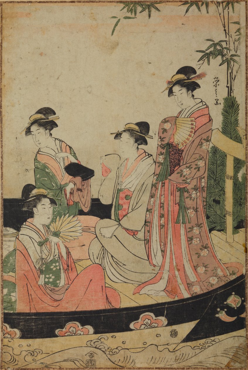 Four Women in a Boat During a New Year