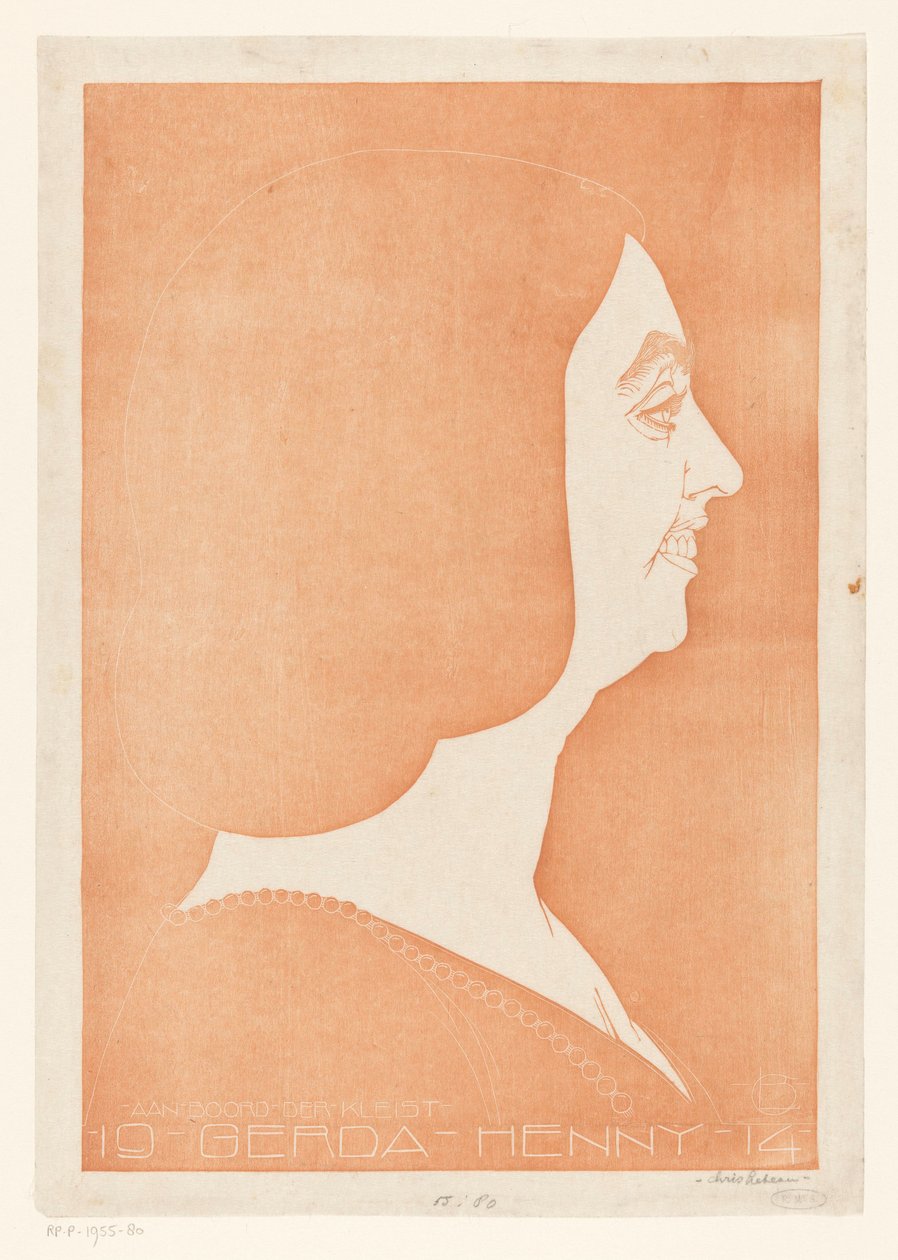 Portrait of Gerda Henny by Chris Lebeau (signed by artist)