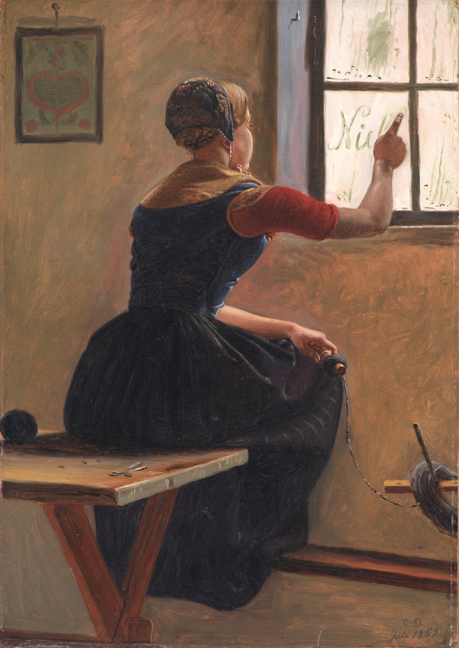 A Young Girl in Jutland Writing her Beloved