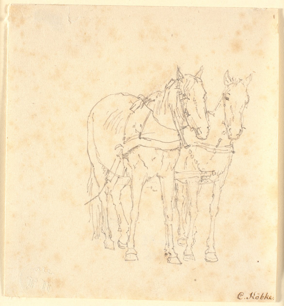 A Team of Horses by Christen Købke