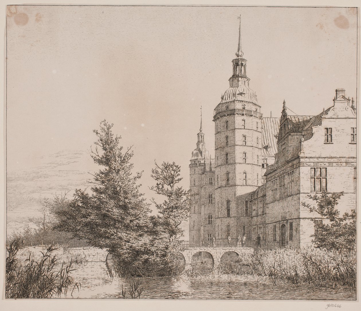 Frederiksborg Castle. View by the Coin Bridge by Christen Købke