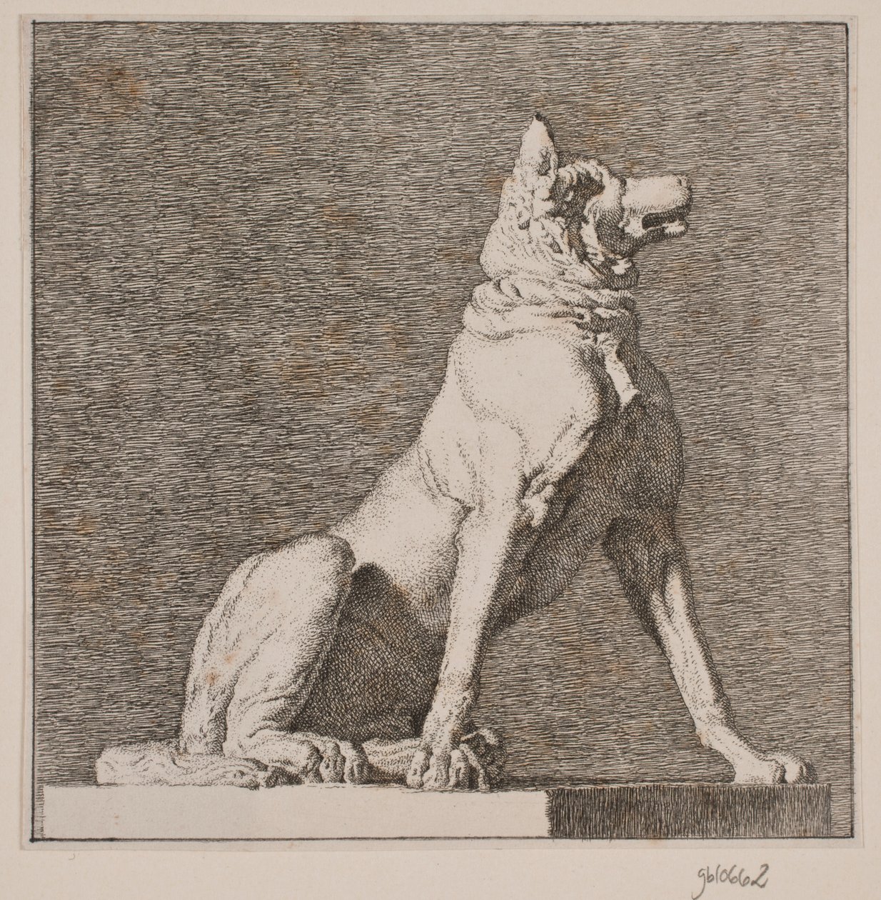 A Sitting Dog After an Antique at Charlottenborg by Christen Købke