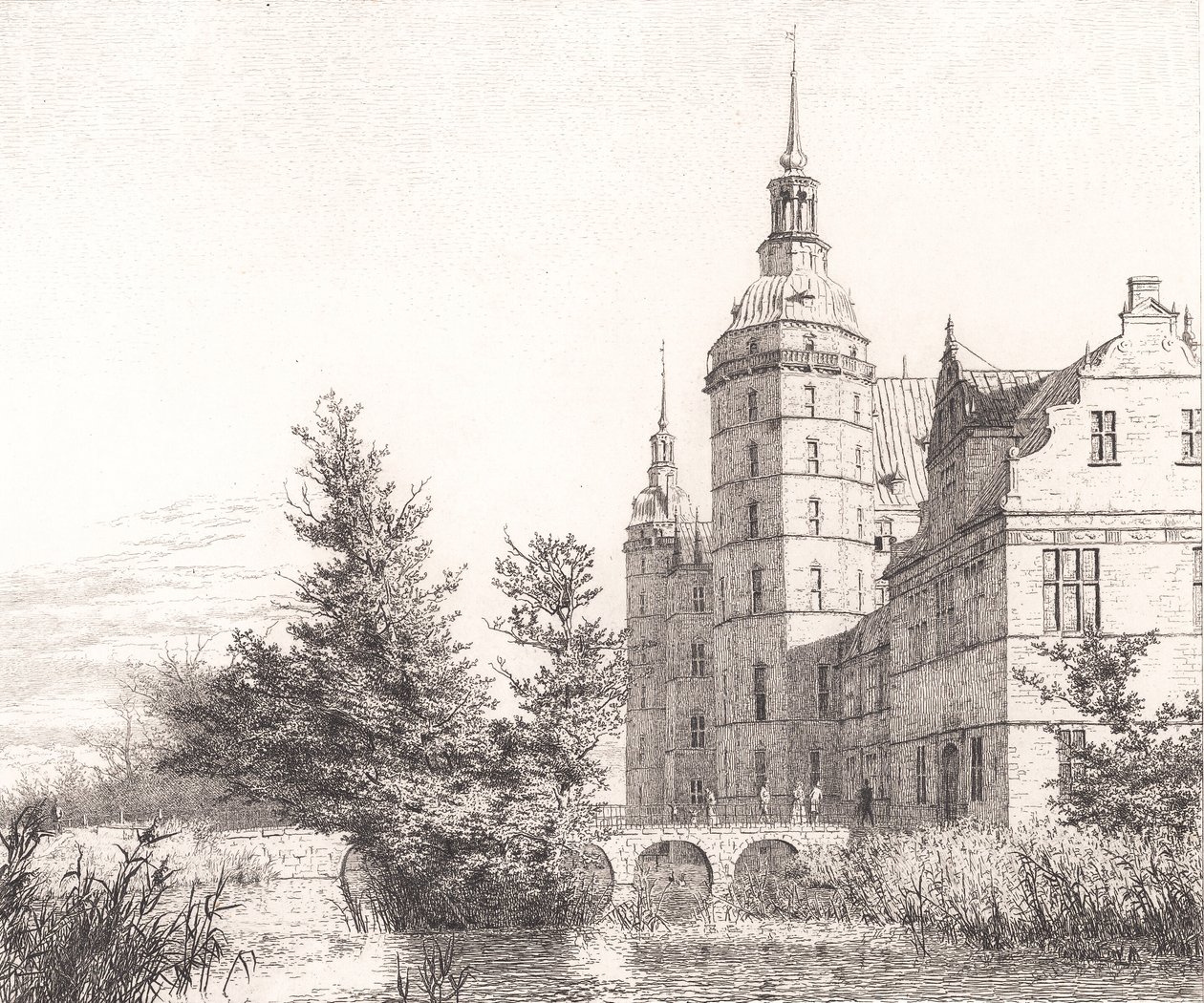 Frederiksborg Castle. View at the Coin Bridge by Christen Købke