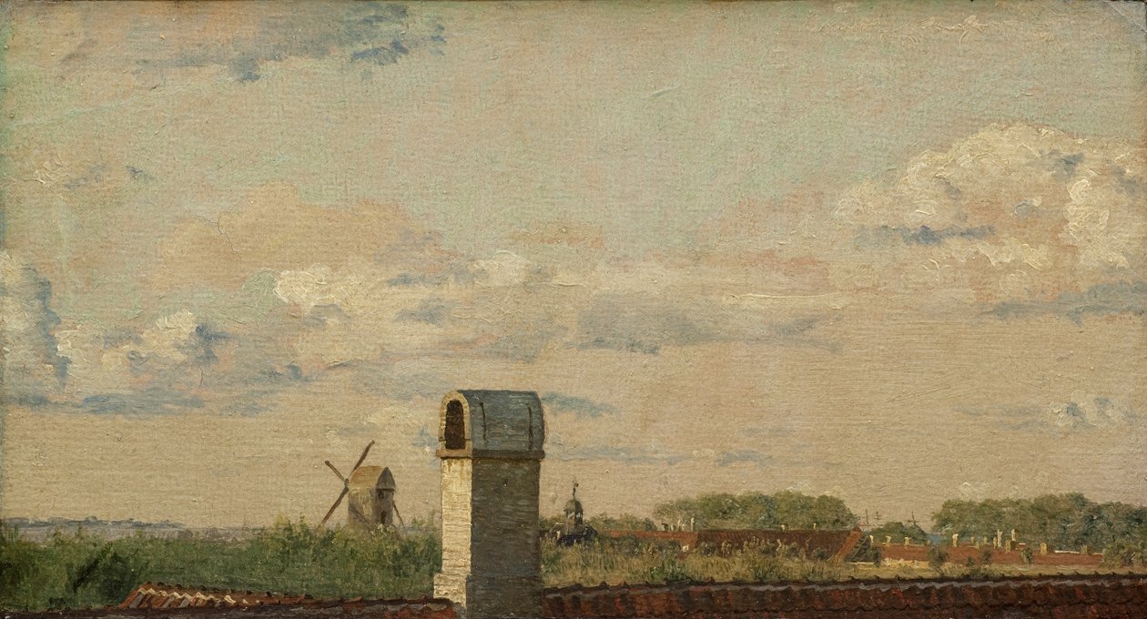 View from a window in Toldbodvej looking towards the Citadel by Christen Schjellerup Kobke