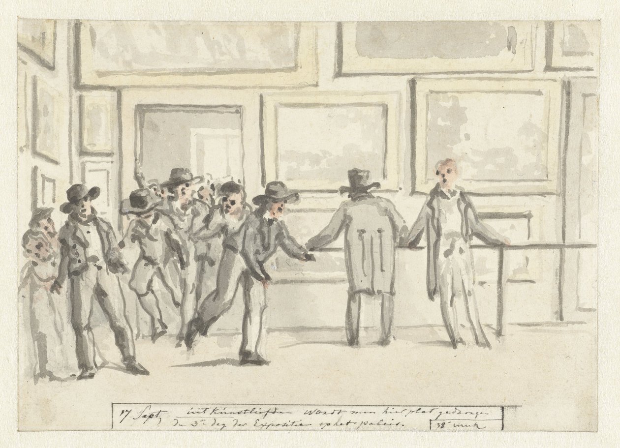 Visitors at the Art Exhibition in Amsterdam in 1808 by Christiaan Andriessen