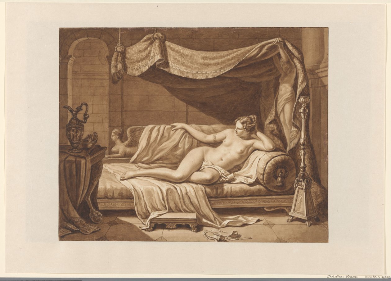 Female Nude in a Classicist Interior by Christiaan Kramm