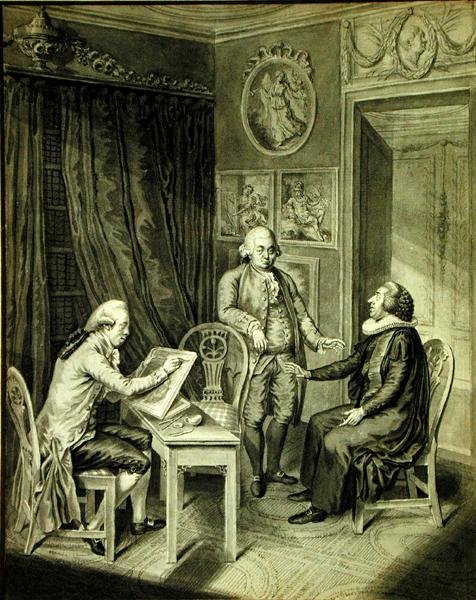 Christian Andreas Georg Stottrupp, Pastor Sturm and Philipp Emanuel Bach by Christian Andreas Georg Stottrupp