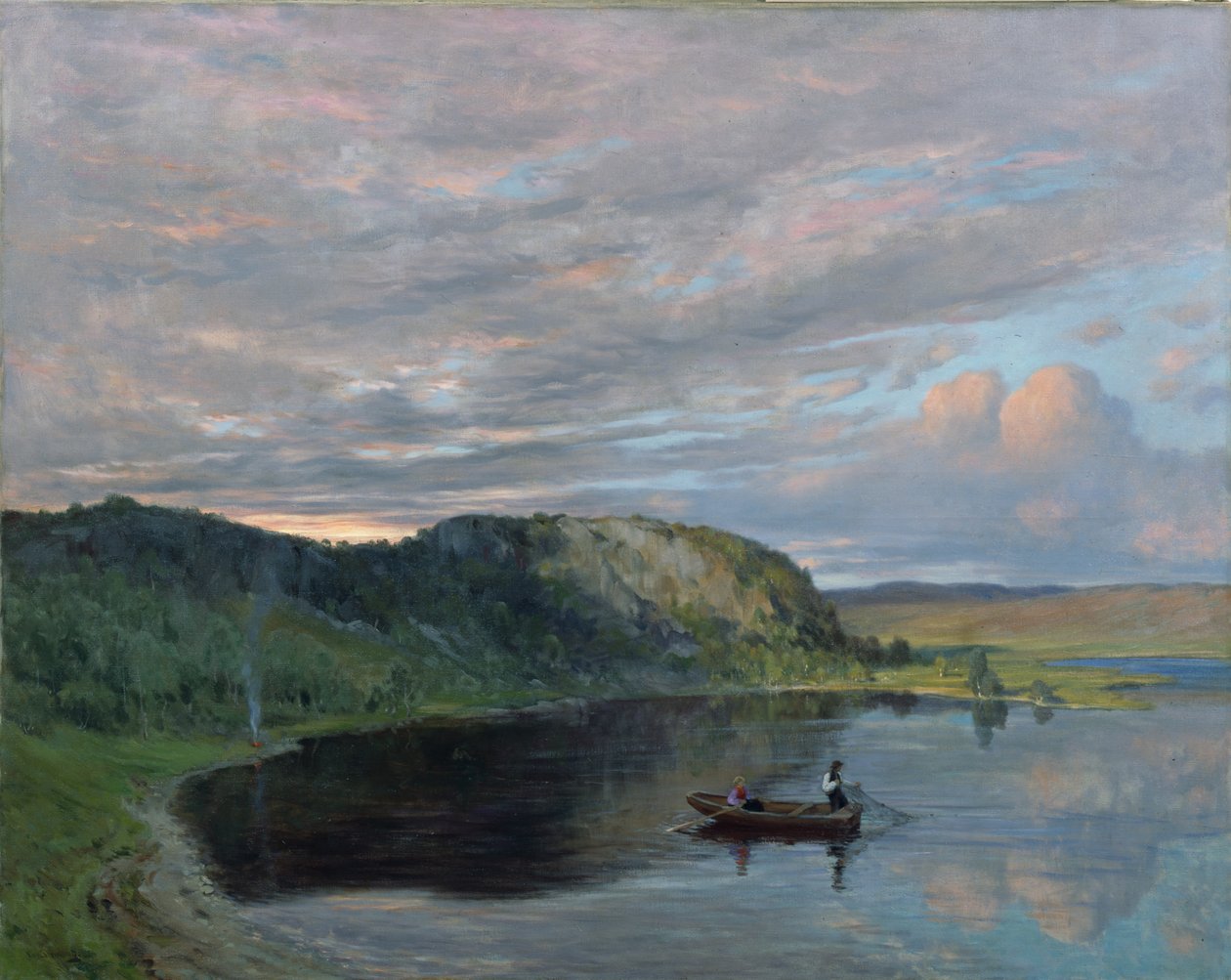 Summer Evening by a High Mountain Lake by Christian Eriksen Skredsvig