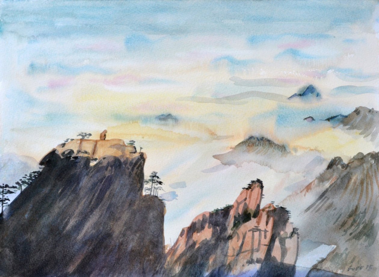 Stone Monkey Gazing Over a Sea of Clouds by Christian Furr