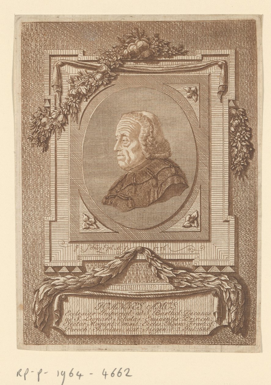 Portrait of Johann Baptist Amos by Christian Georg Schütz (I)