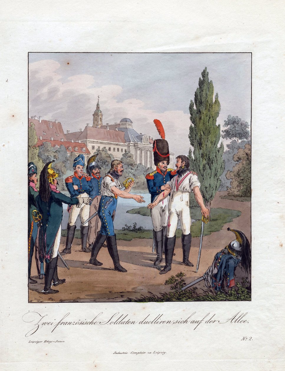 The Duel of Two French Soldiers by Christian Gottfried Geissler