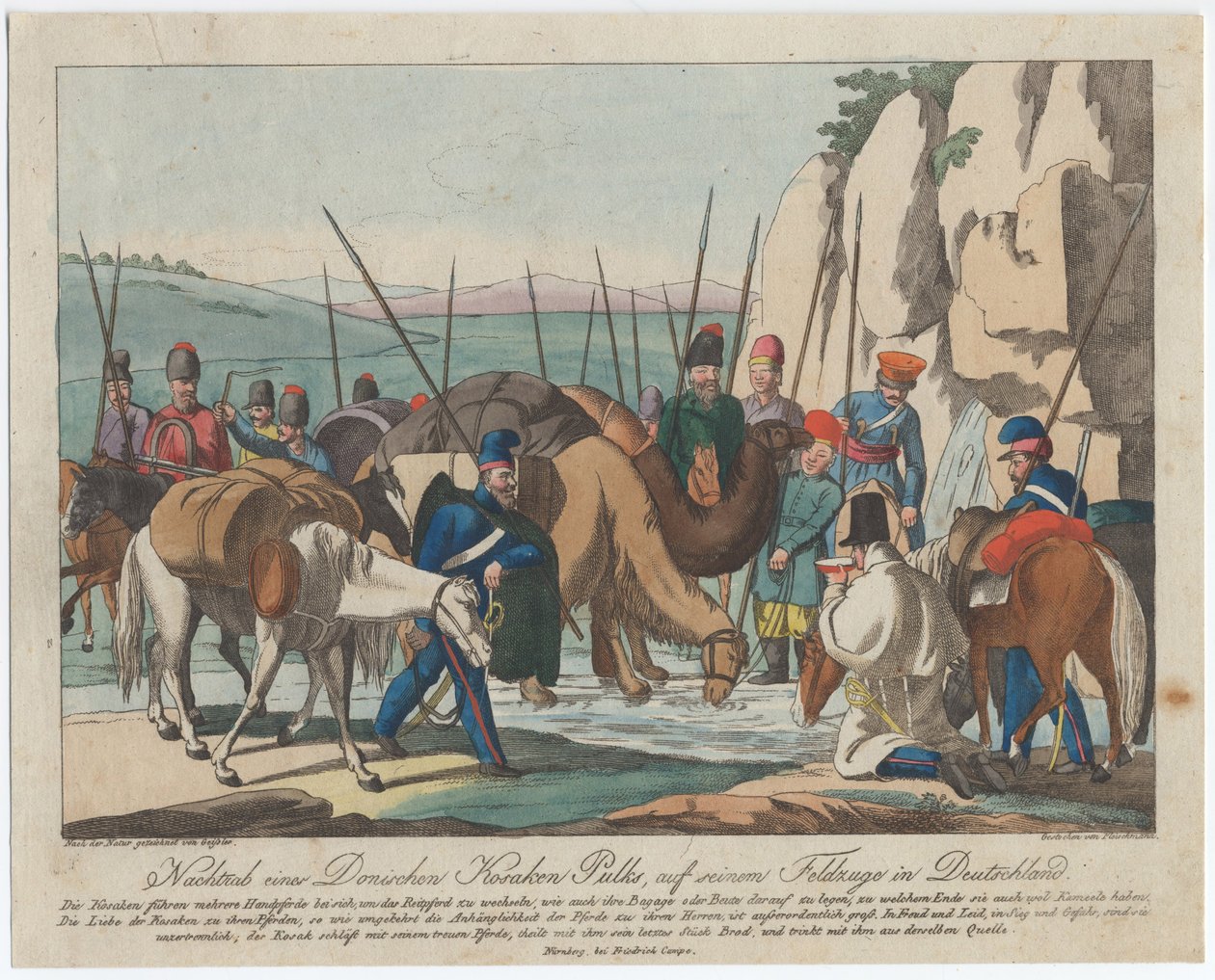 Don Cossacks Resting in Germany, ca 1814 by Christian Gottfried Heinrich Geissler