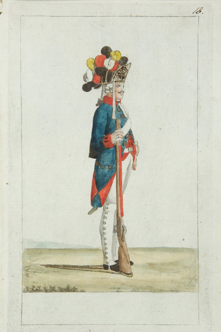 Grenadier of the Preobrazhensky Regiment by Christian Gottfried Heinrich Geissler