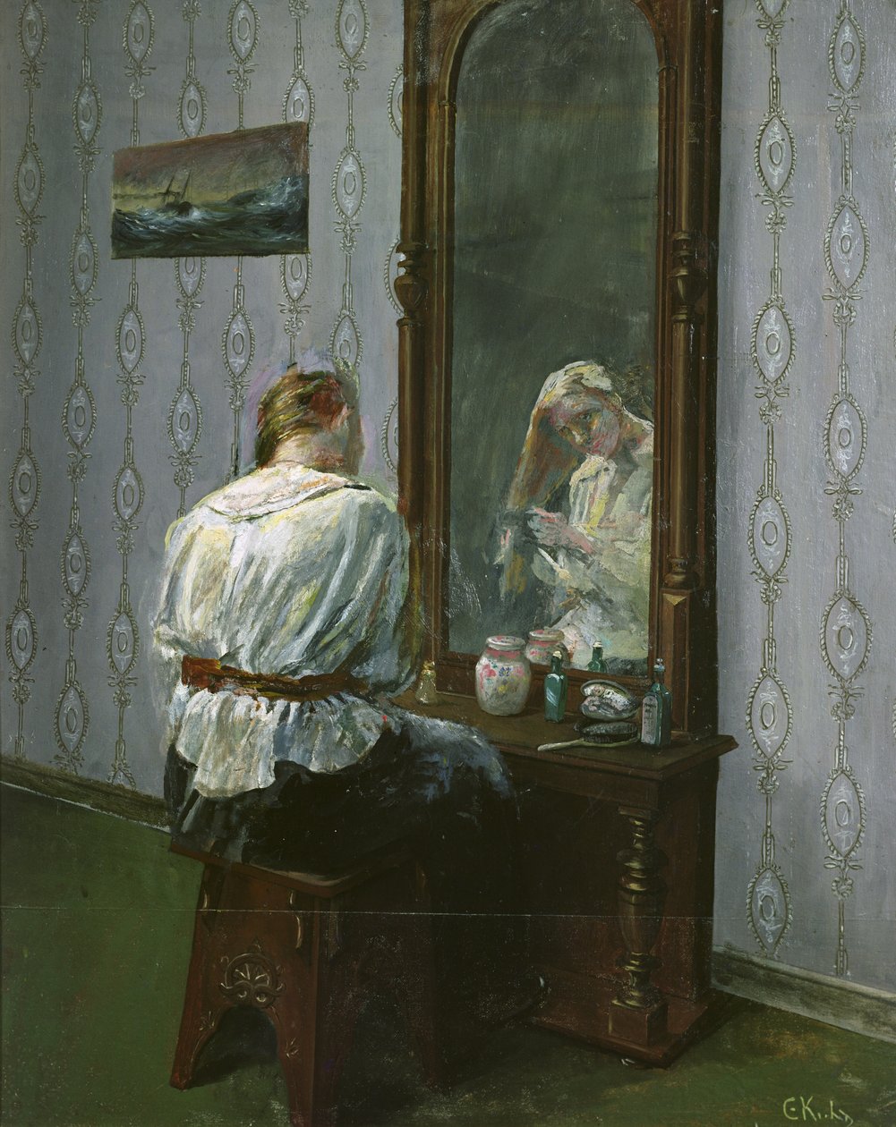 In Front of the Mirror by Christian Krohg